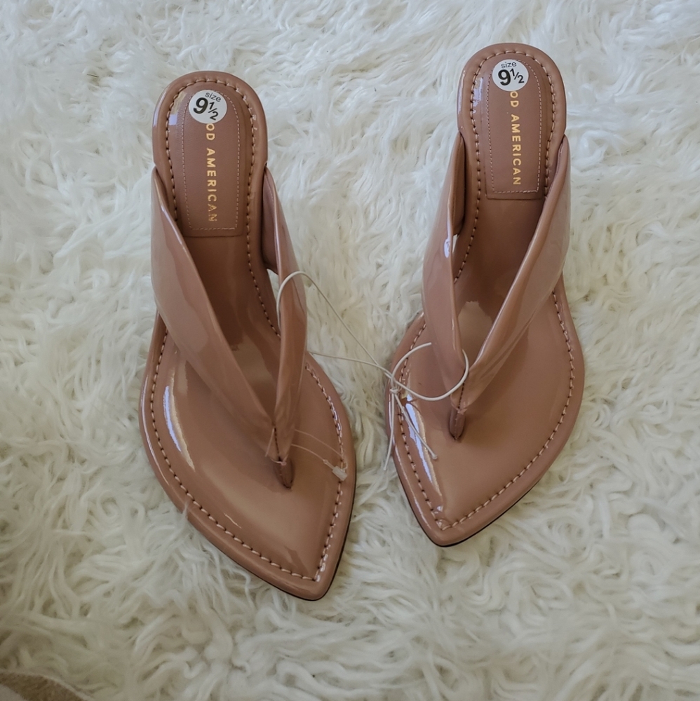 Good American Size 9.5 Dusty Pink Patent Leather Heels NWOB - Picture 2 of 7